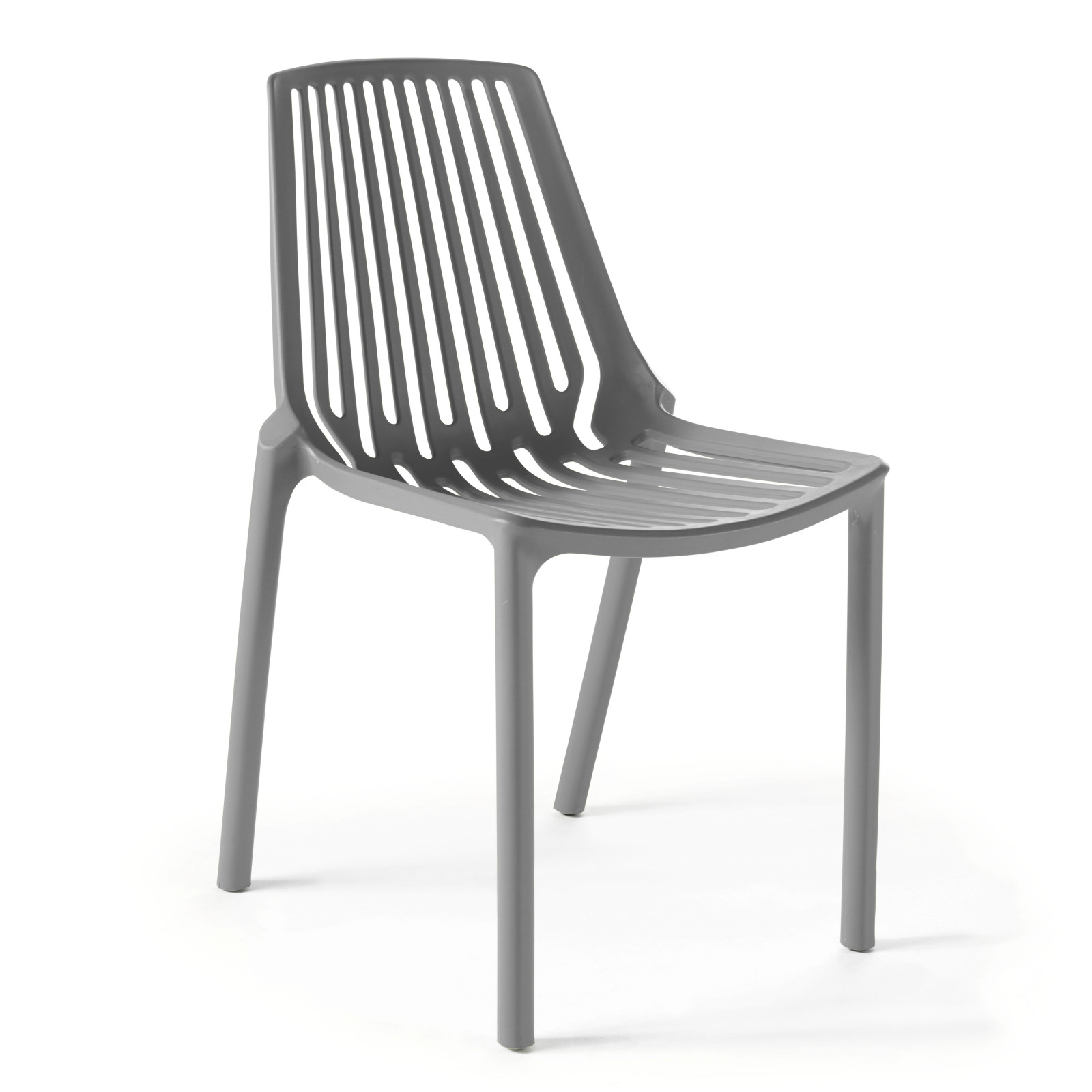 Oviala - silla de jardín de plástico gris con diseño perforado
