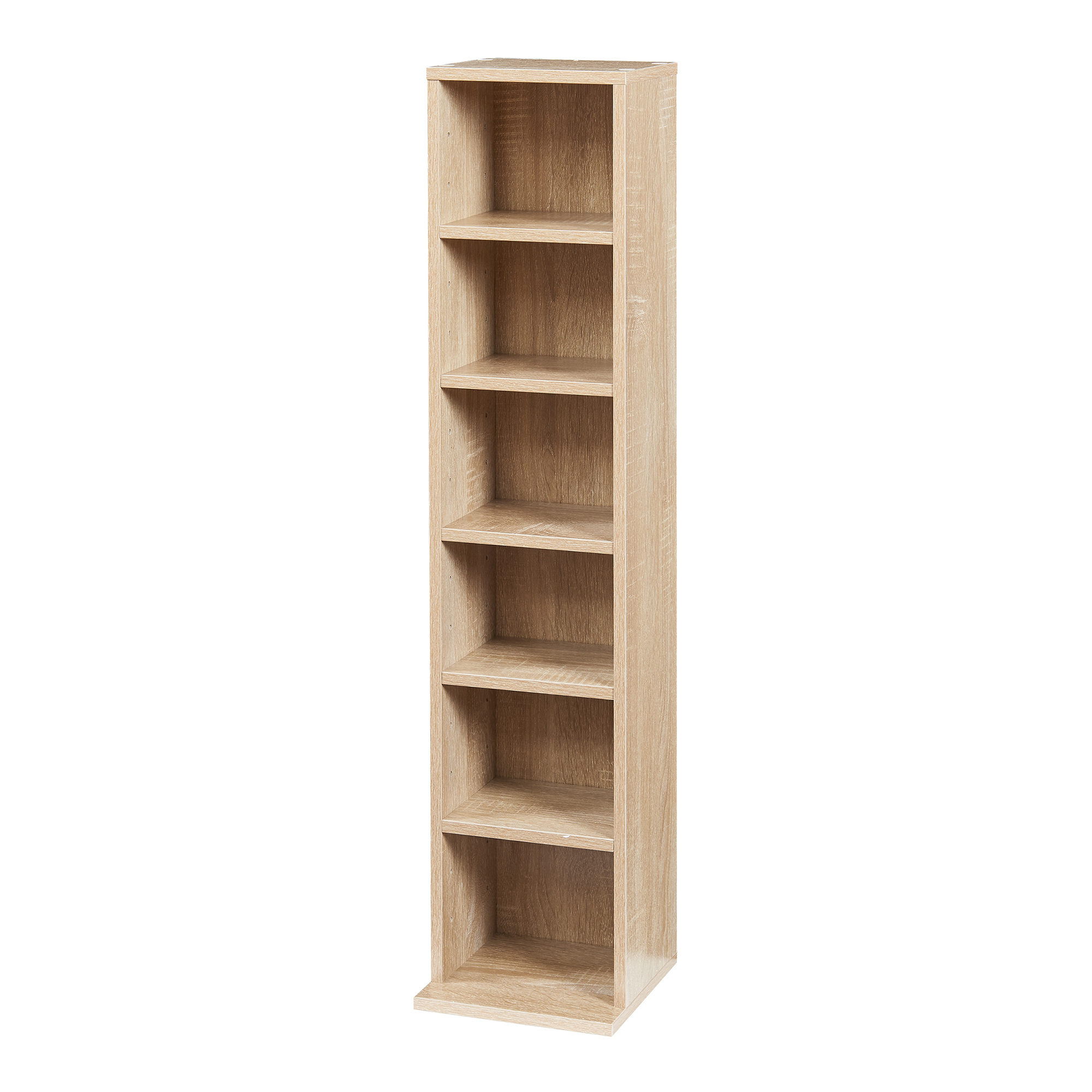 Estantería para cds tynset 6 compartimientos 90x20x20cm - roble [en.casa]