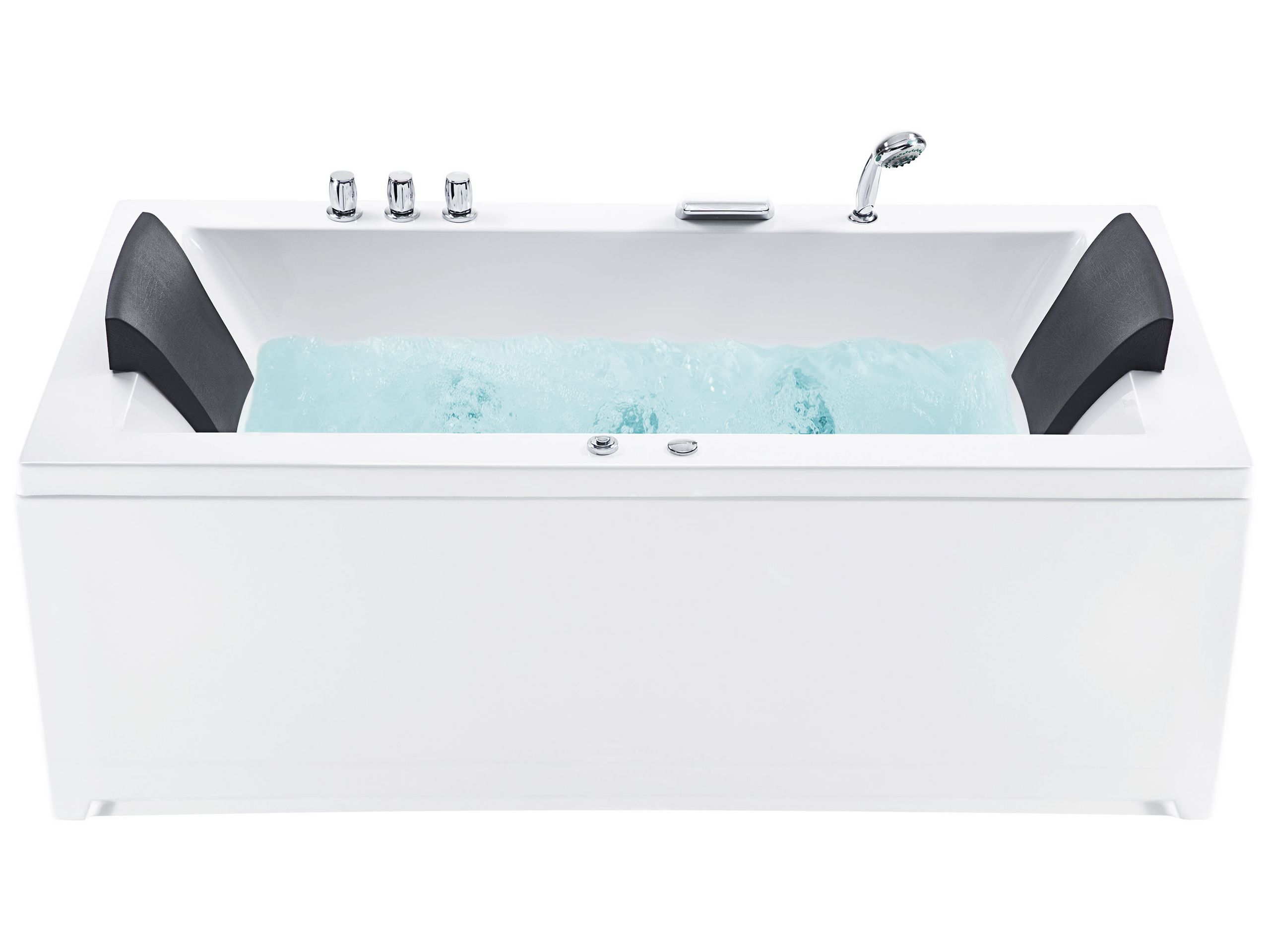 Bañera de hidromasaje LED esquinera varadero 183 x 90 cm blanco derecha