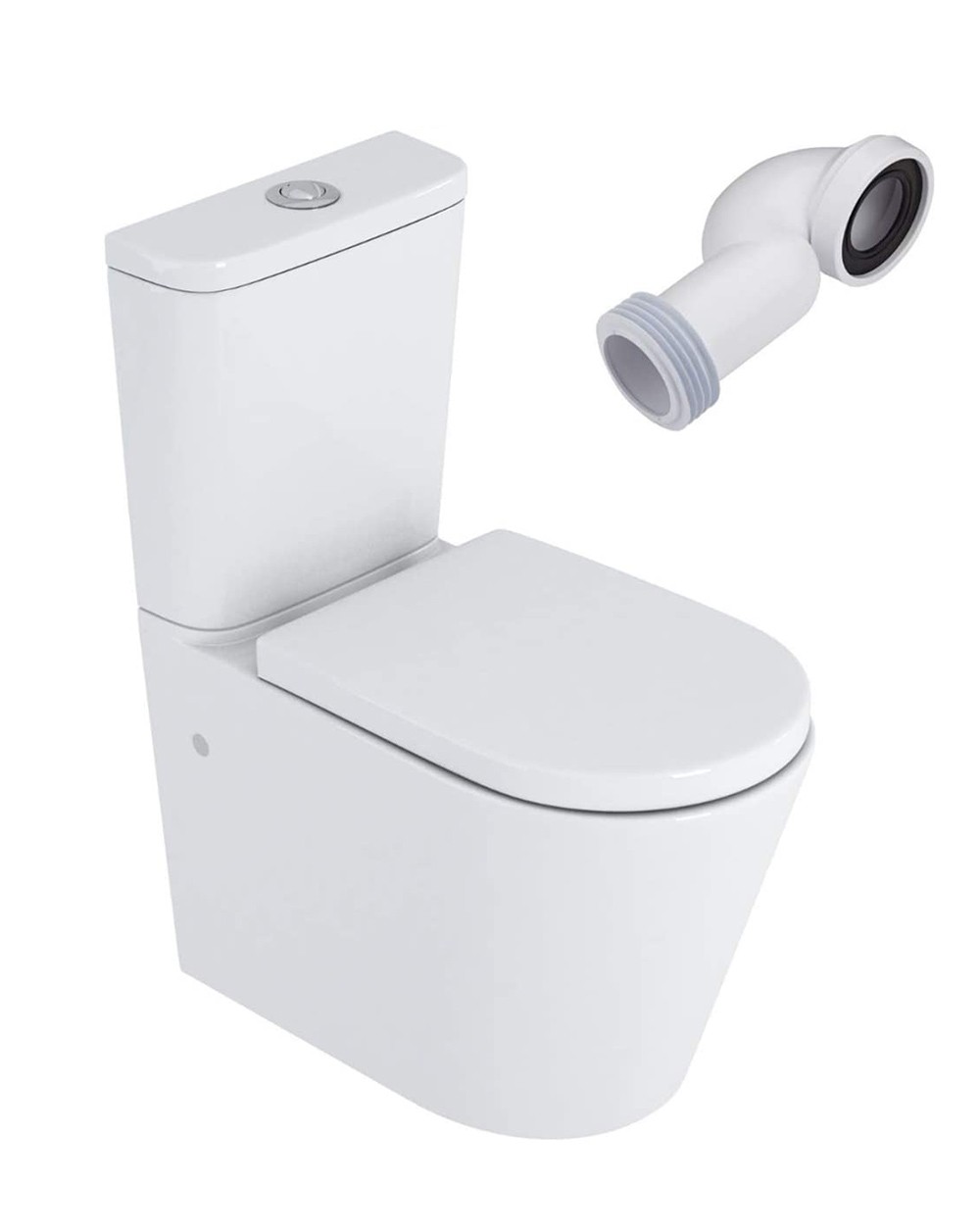 Wc inodoro compacto adosado pared sistema rimless blanco brillo