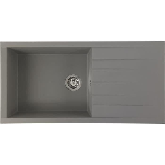 Fregadero de empotrar stradour cube, en smc grey concrete - 16, 1 cubeta, d
