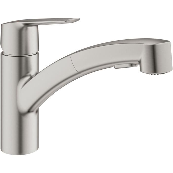 Grifo de cocina - supersteel - mezclador monomando de fregadero - ducha ext