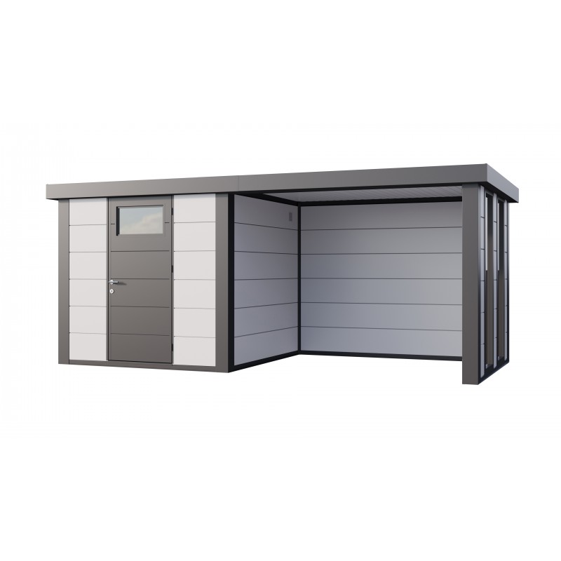 Caseta jardin nh4 con apoyo e ventanas a la derecha | blanco | novo habitat