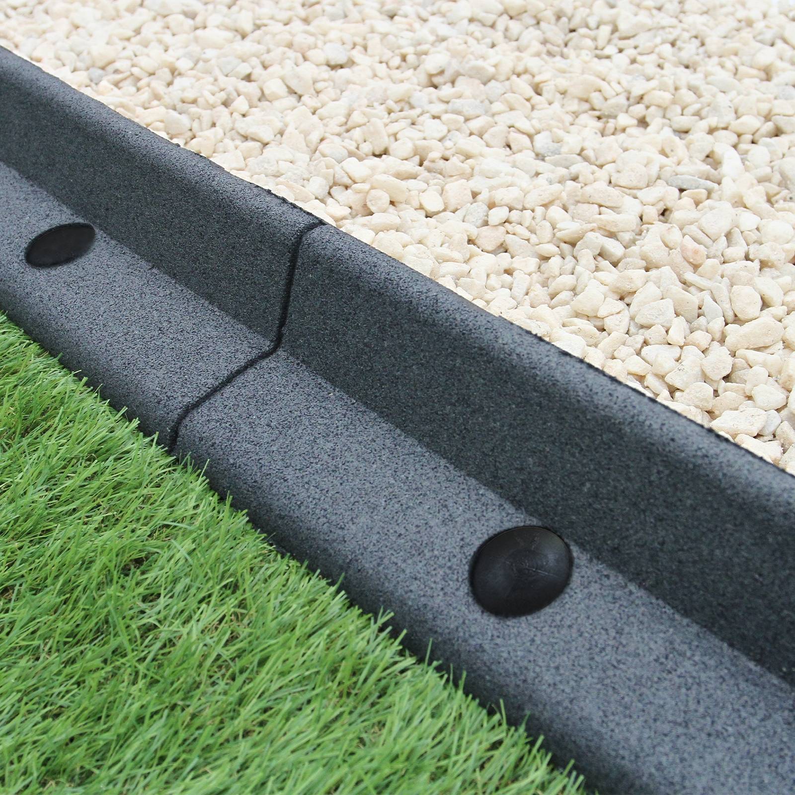 Bordes de césped gris flexibles paquete de 4 x 1.2m