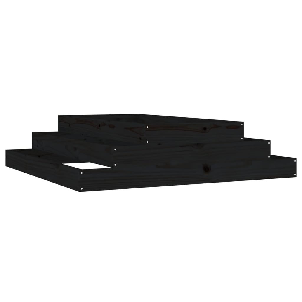 vidaXL jardinera madera maciza de pino negro 110x110x27 cm