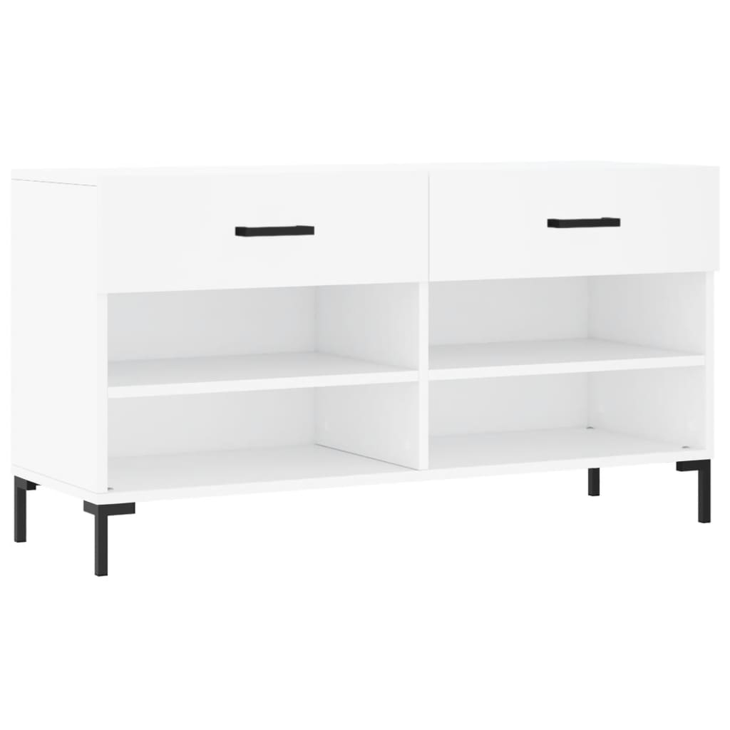 vidaXL zapatero madera de ingeniería blanco 102x35x55 cm