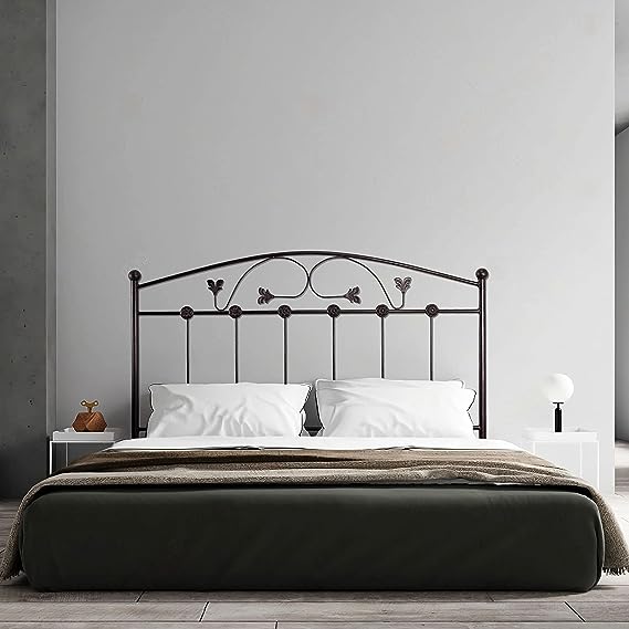 Cabecero de forja manchego, negro chocolate para cama de 105 cm
