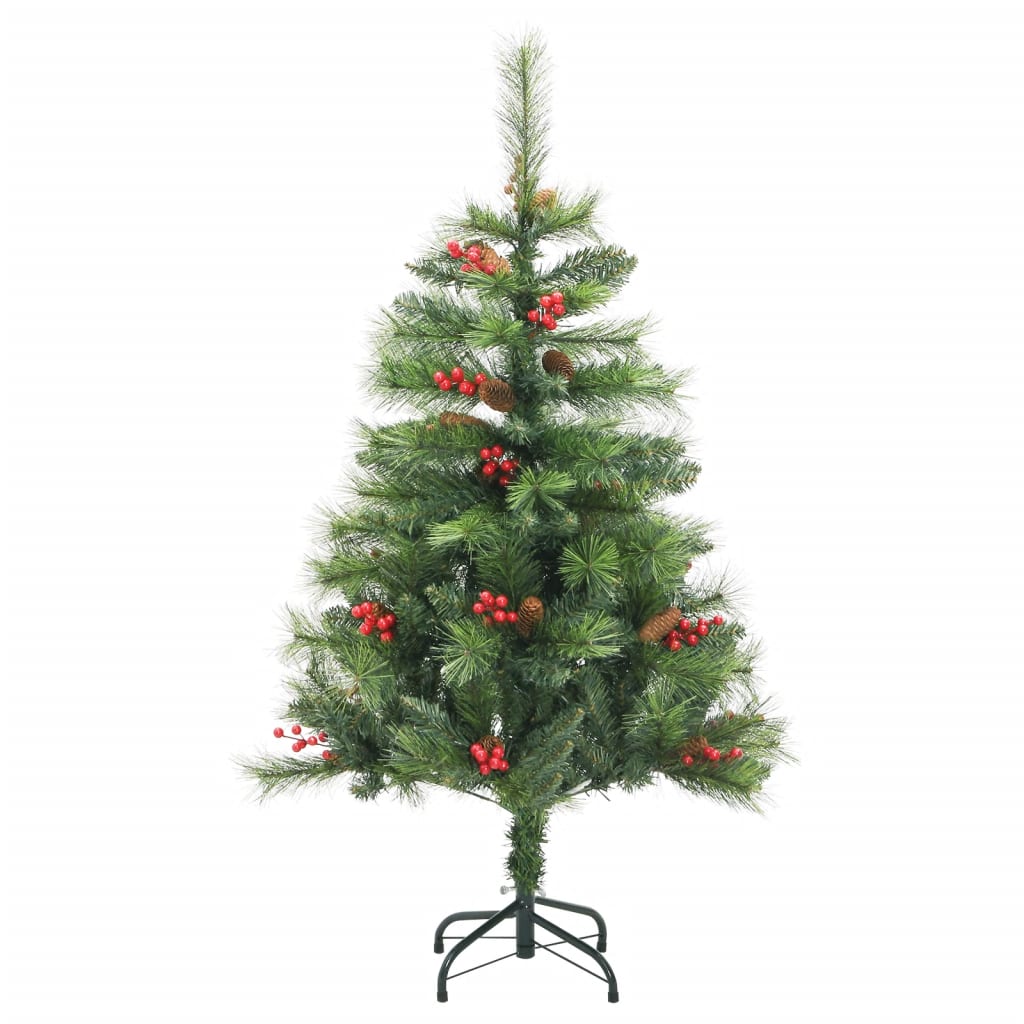 Árbol de navidad artificial con piñas y bayas 150 cm es9586