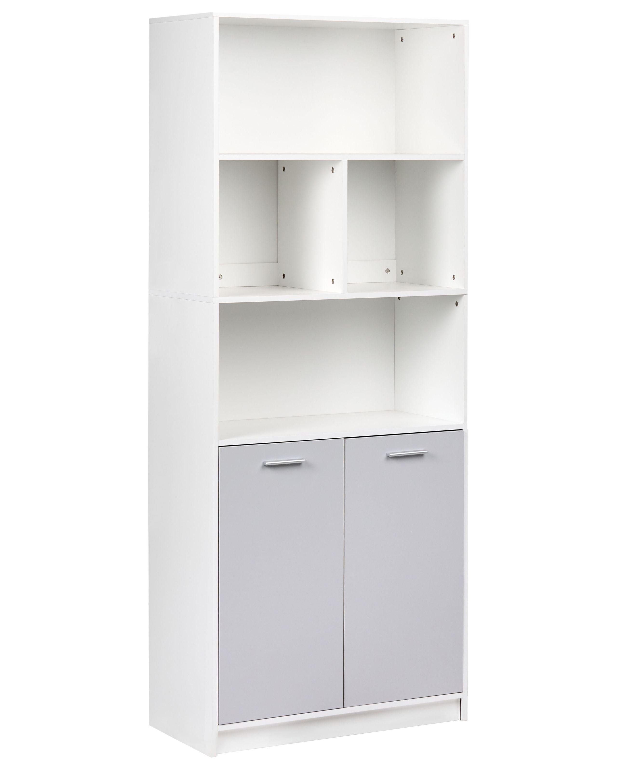 Estantería de 2 puertas zehna gris/blanco