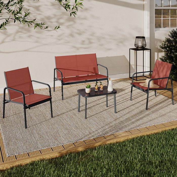 Conjunto de jardín bajo toLEDe 4 plazas terracota
