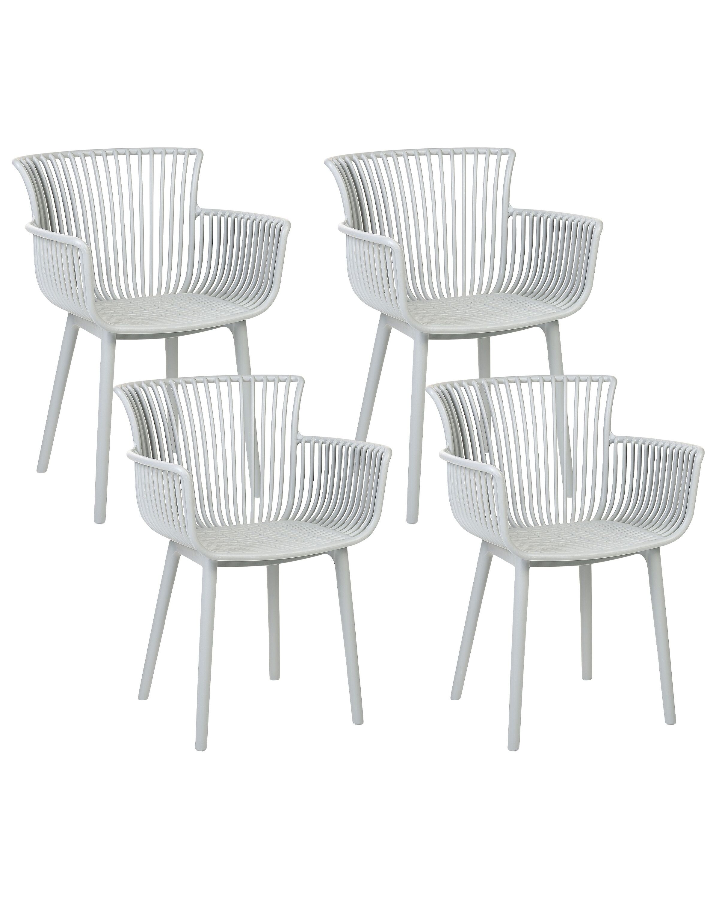 Conjunto de 4 sillas de jardín pesaro gris claro