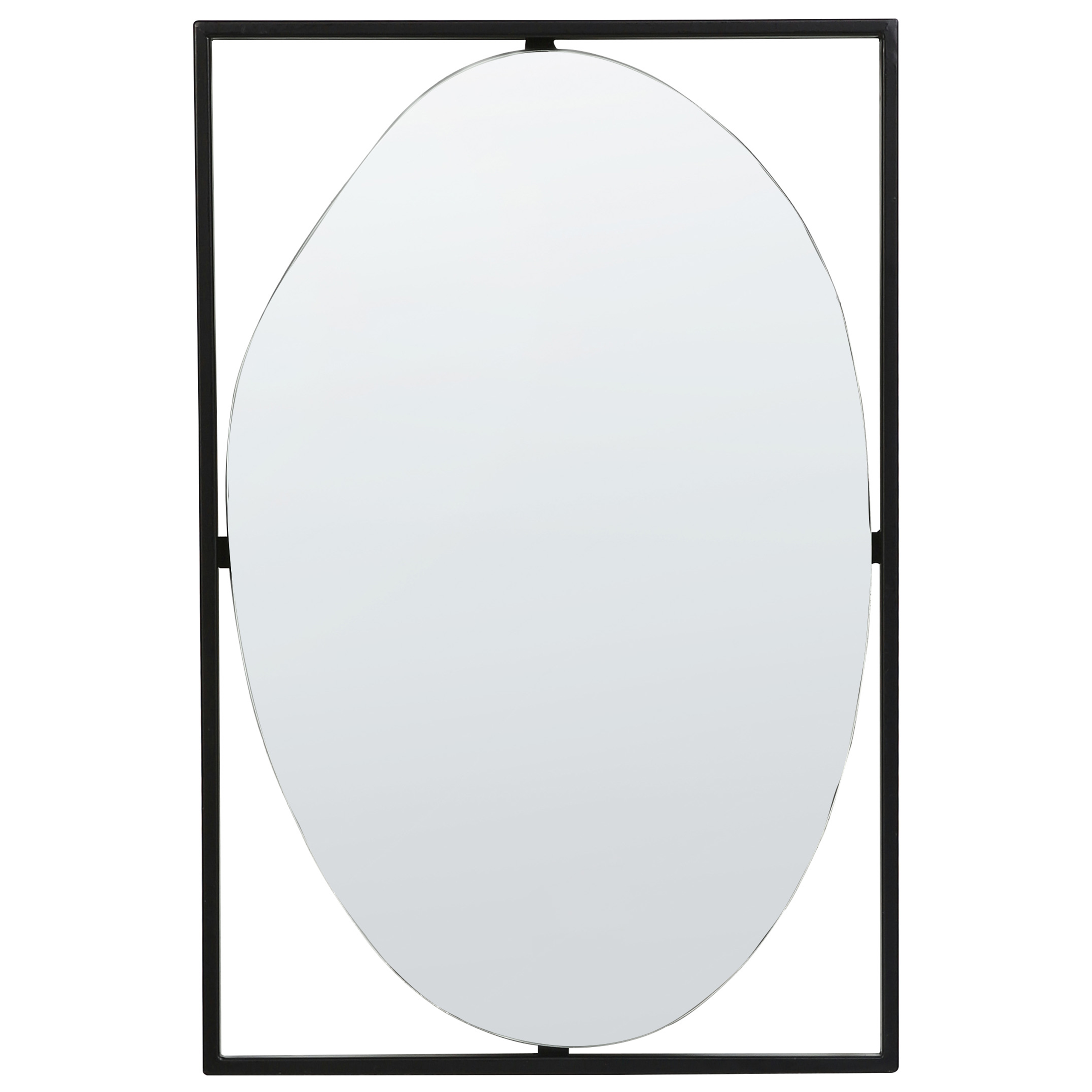 Espejo de pared nibelle 40 cm 60 cm metal negro