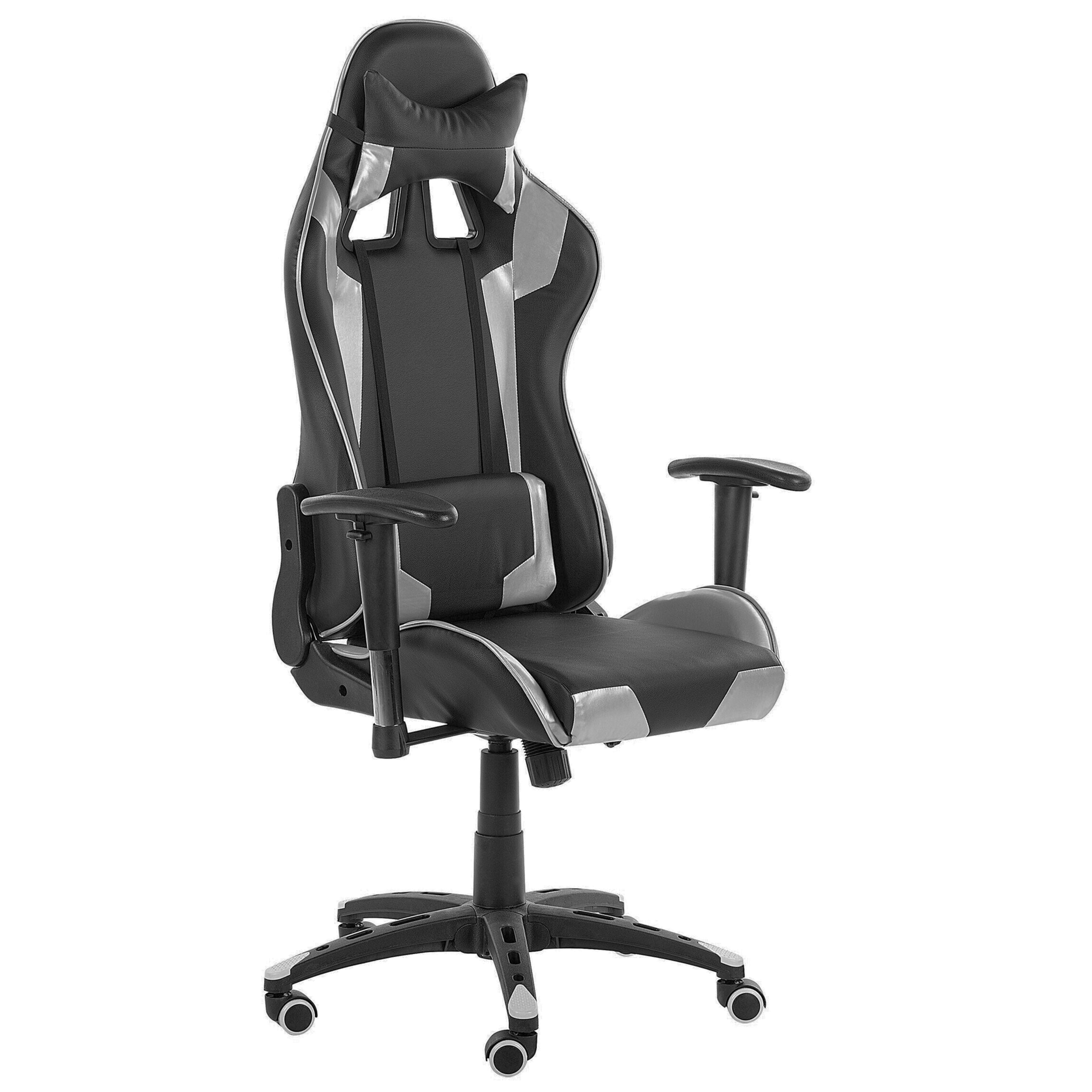 Silla gamer knight piel sintética plateado