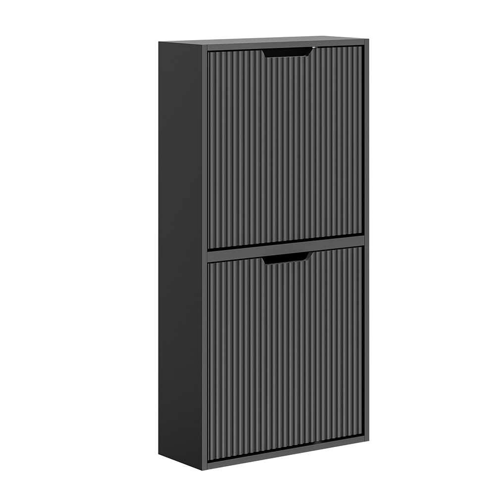 Sobuy escaparate para zapatos con puertas abatibles negro
