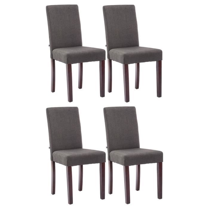Juego de 4 sillas comedor - tela - gris oscuro