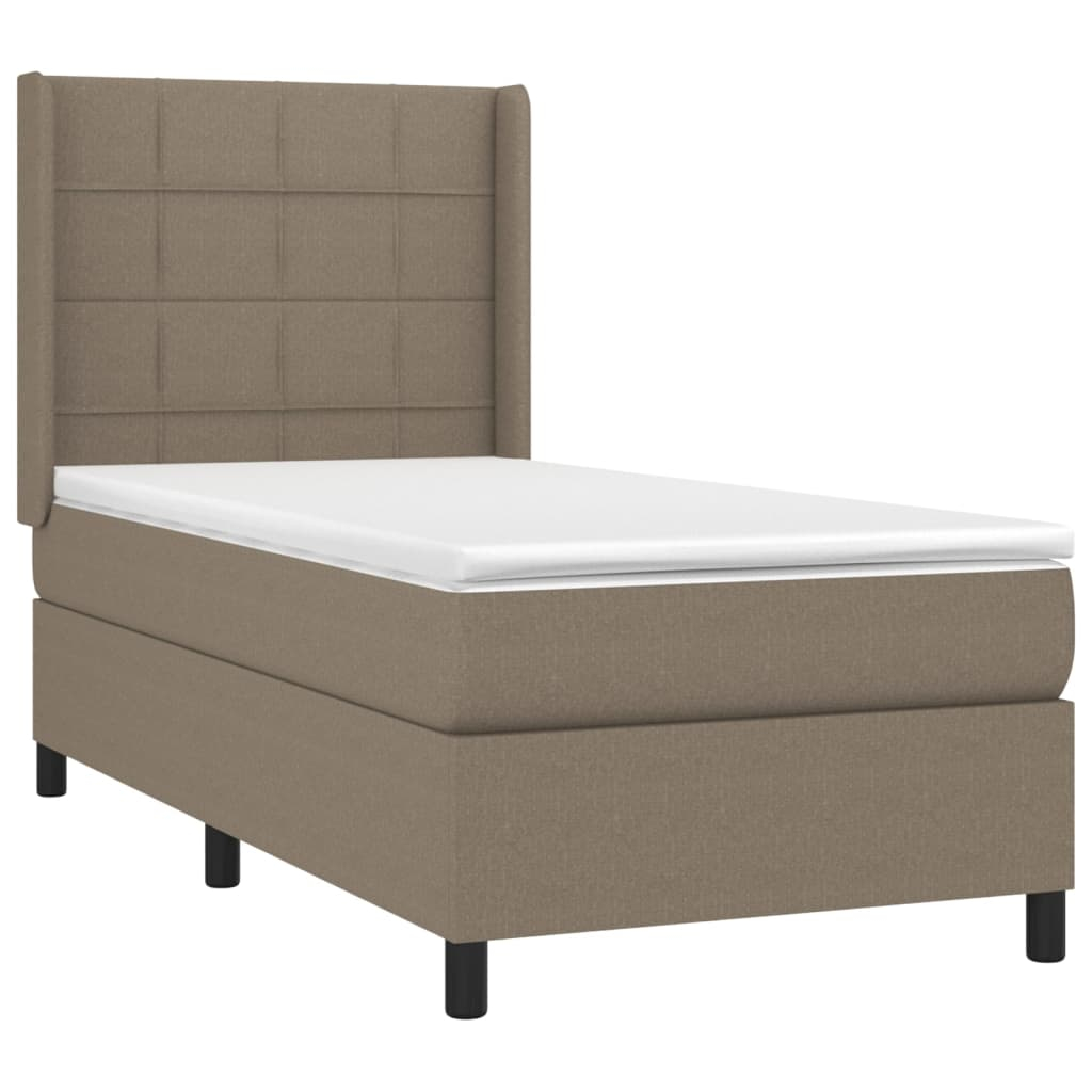 vidaXL cama box spring colchón y luces LED gris taupe 80x200 cm