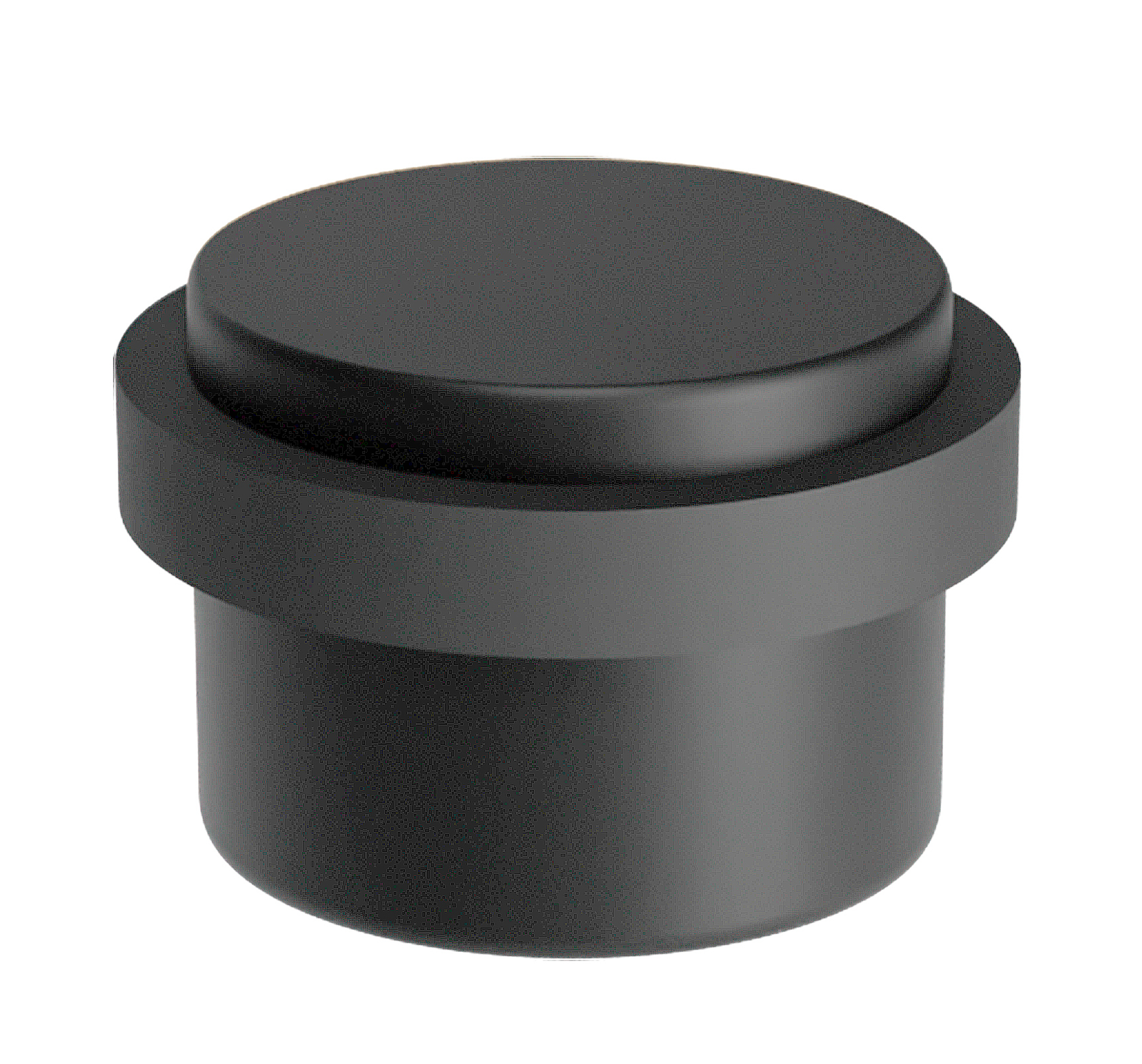 Tope de puerta fabricado en latón acabado negro fijación adhesiva 24x19mm