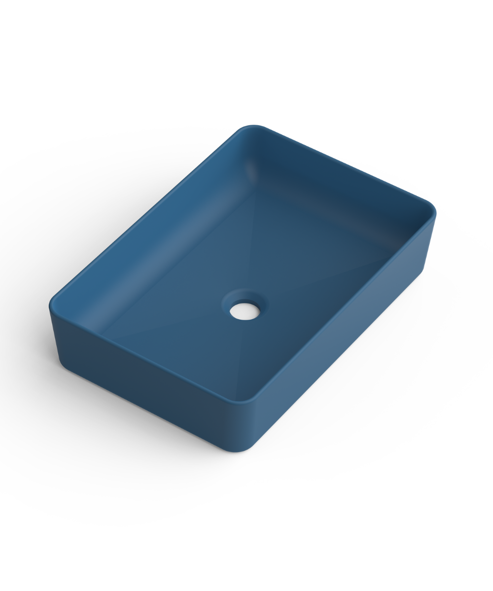 Lavabo sobre encimera blue space | lavamanos rectangular | 51x34cm