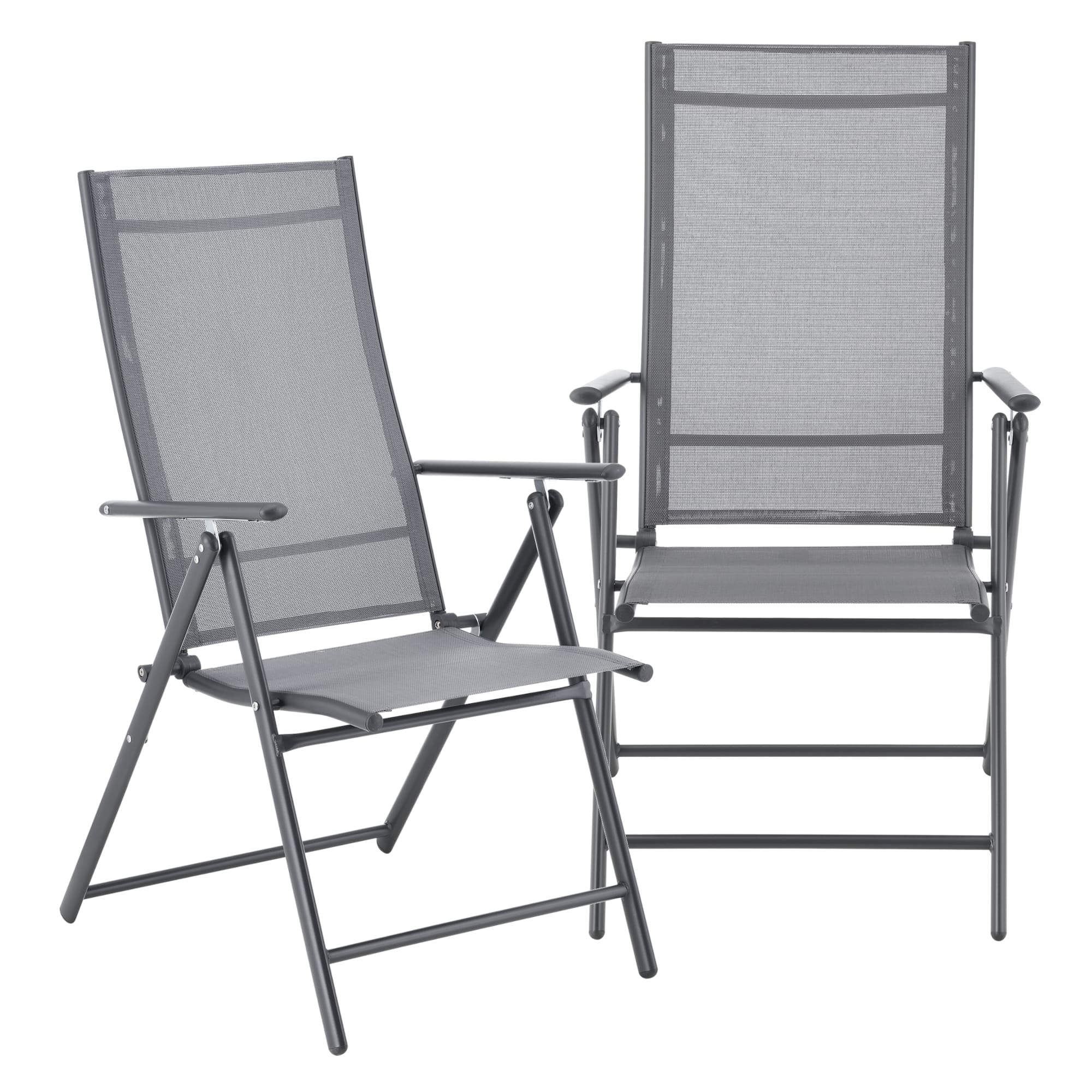 Set de 2 sillas de jardín kalamata plegables 105 x 57 x 68 cm - gris claro