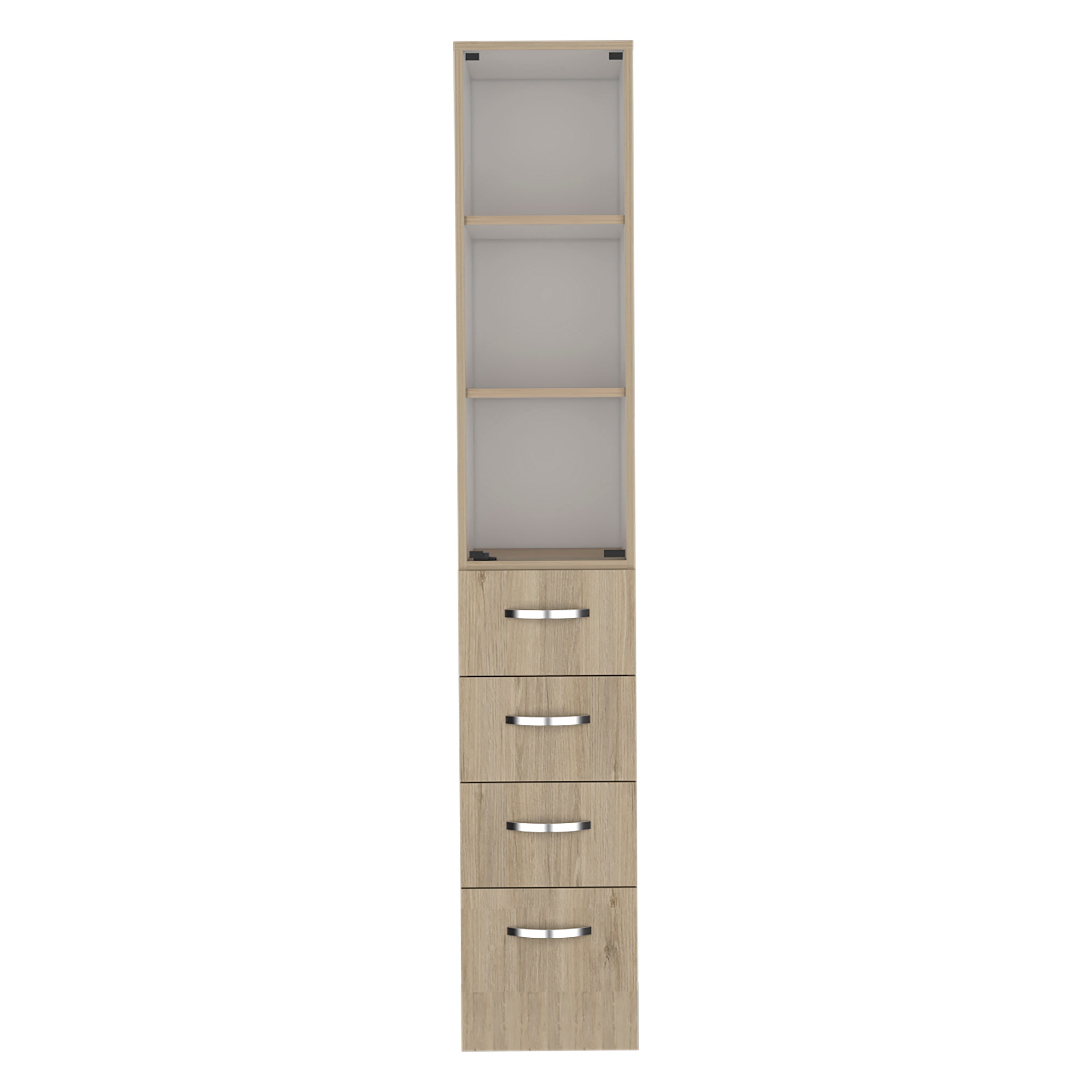 Armario de baño vanguard con cuatro cajones rovere / blanco