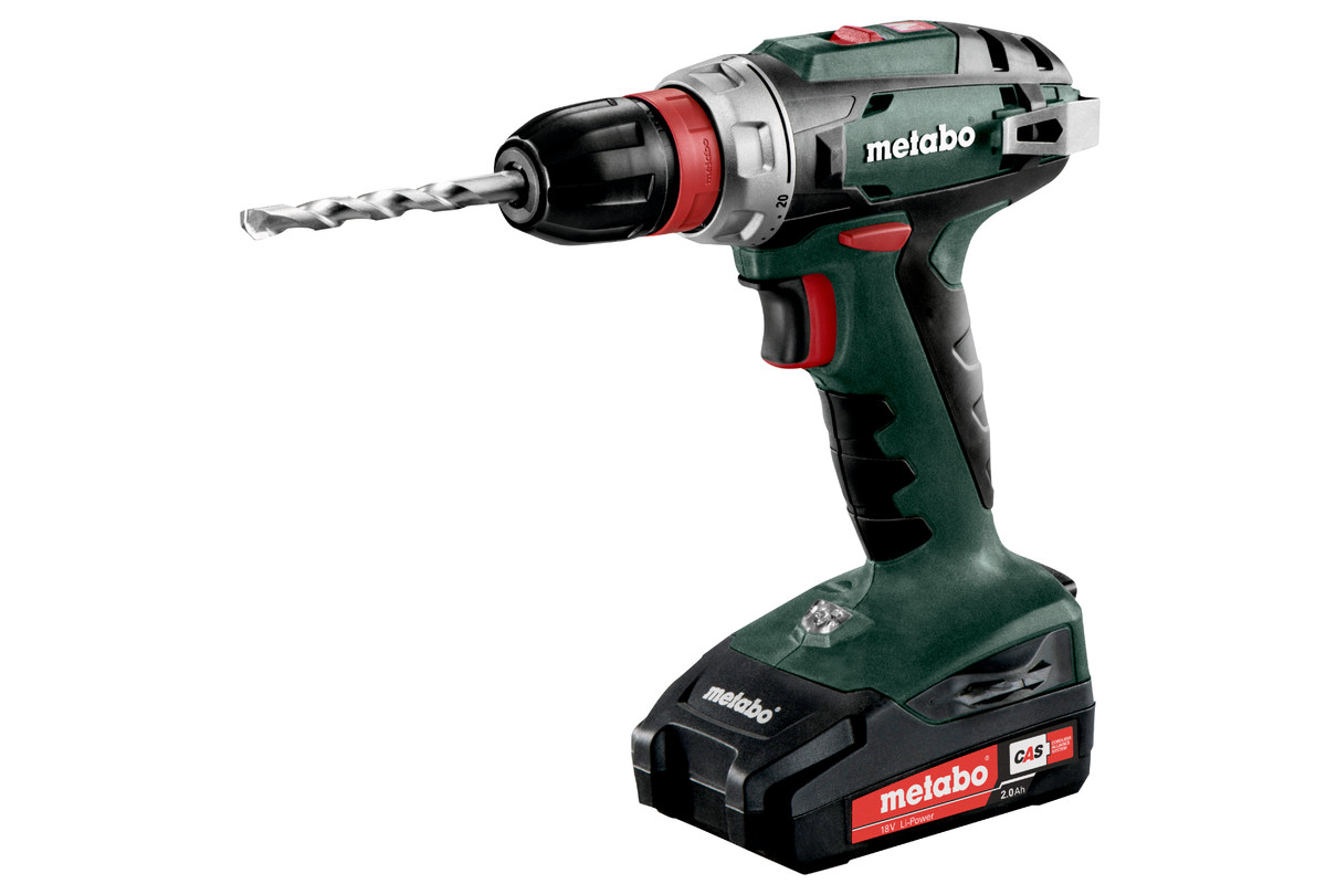 Taladro atornillador a batería bs 18 quick 18 v 2x2,0 ah, sc 30, 10mm