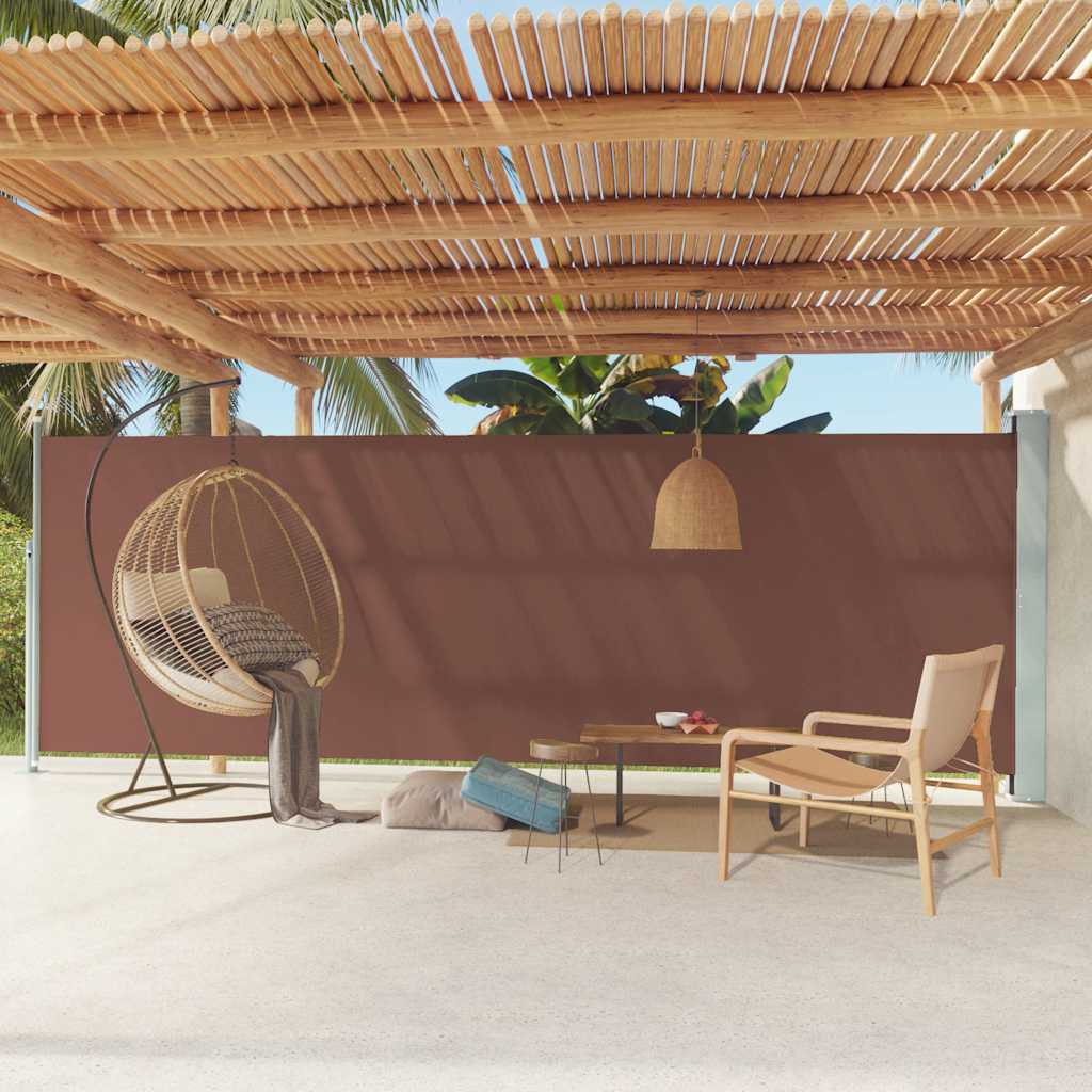 Toldo lateral retráctil de jardín marrón 180x600 cm ety5318839