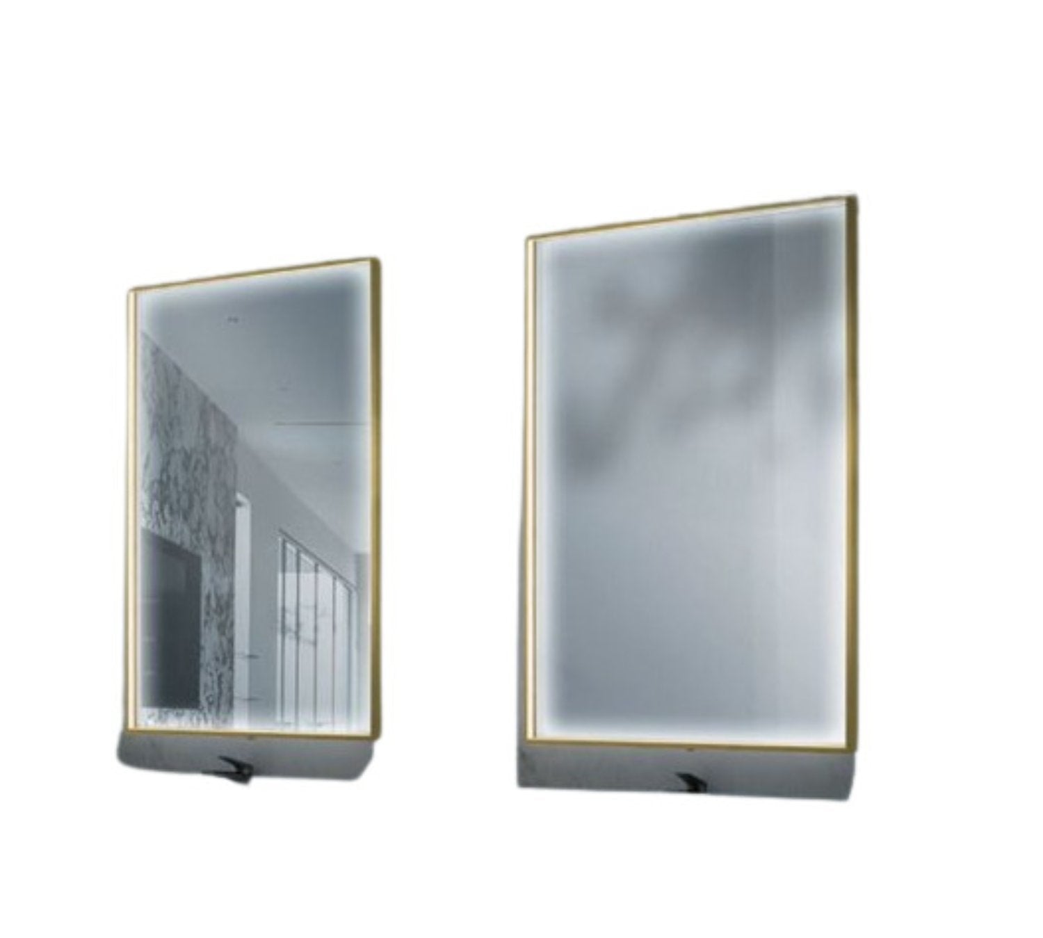 Espejo rectangular tri LED ability antivaho 80x140 marco oro cepillado
