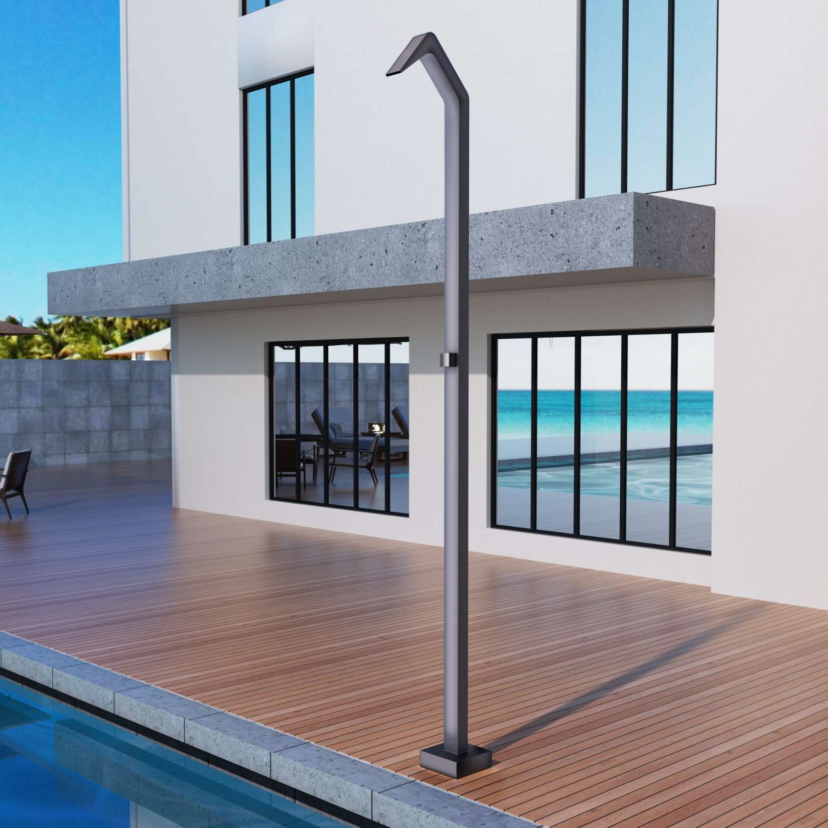 Ducha de piscina niagara acero inox gris cobalto | poolimex