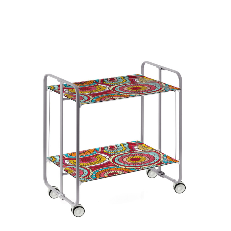 Carrito auxiliar con ruedas bauhaus armazón metálico gris, 2 bandejas