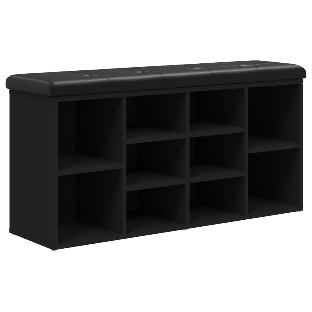vidaXL zapatero madera de ingeniería negro 102x32x50 cm