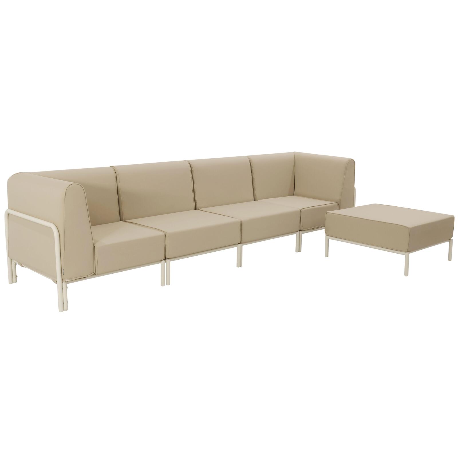 Oviala - conjunto modular de jardín bajo para 5 personas beige