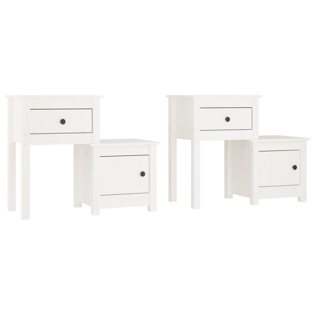 Casa lúmina - set de 2 mesita de noche blanco madeira 79,5 x 38 x 65,5 cm