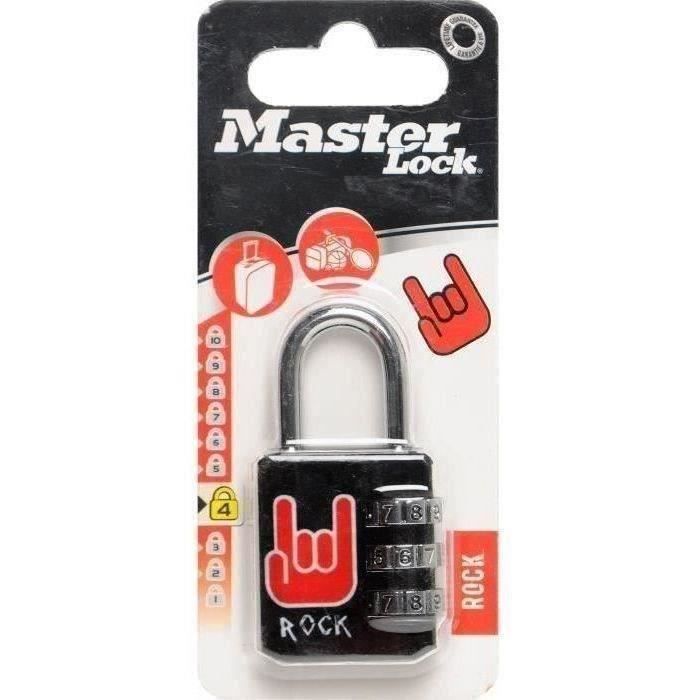 Master lock candado de combinación roca 30 mm - código a - estampado roca n