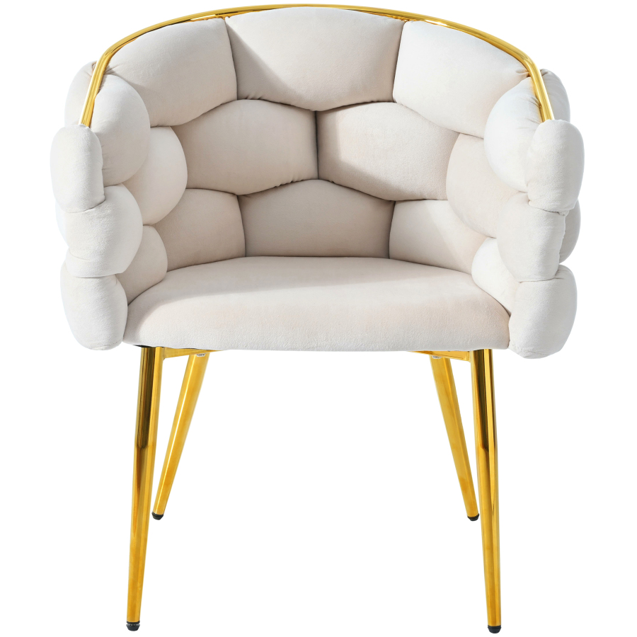 Conjunto de sillas de comedor terciopelo beige set de 4 con patas metálicas