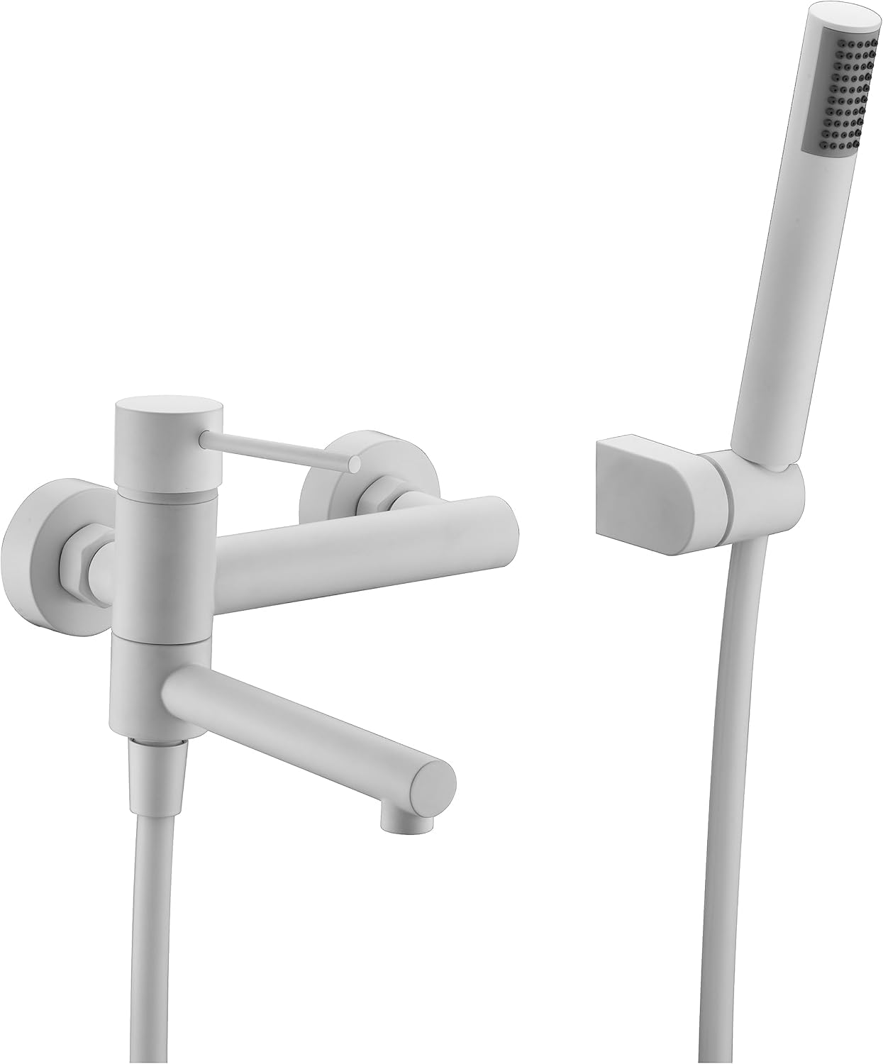 Imex - grifo monomando ducha y bañera blanco serie milos stick