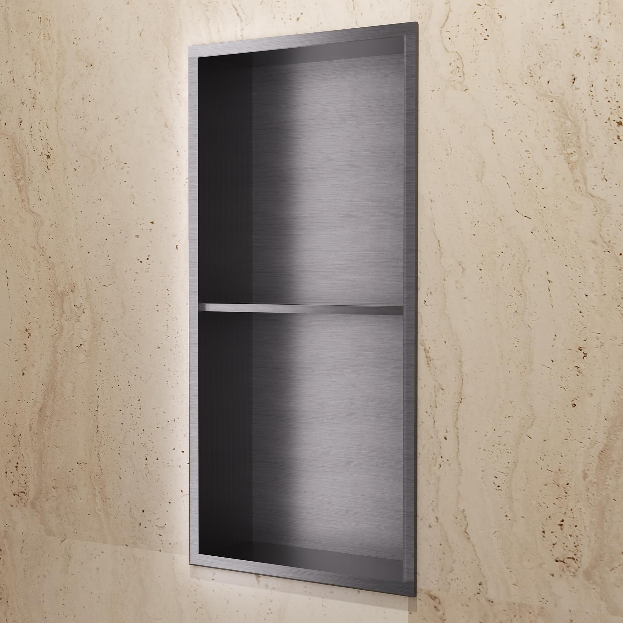 Imex - nicho de ducha empotrable 33x63cm negro serie artic