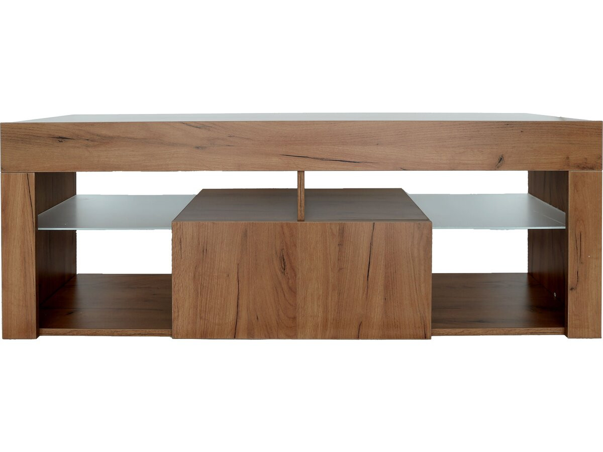 Mueble tv de diseño de madera "hugo" - 140 x 40 x 50 cm - marrón -