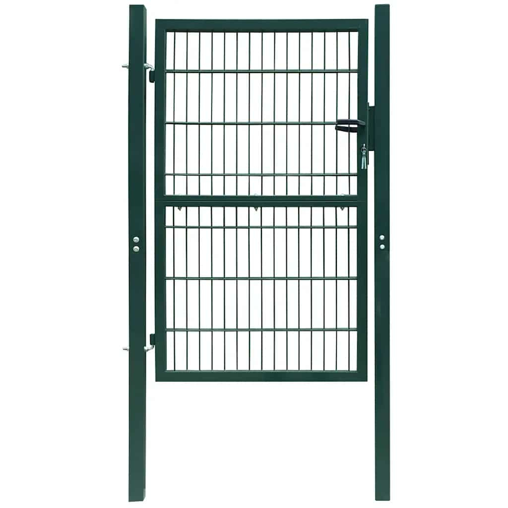 vidaXL puerta de valla 2d (individual) verde 100x120 cm