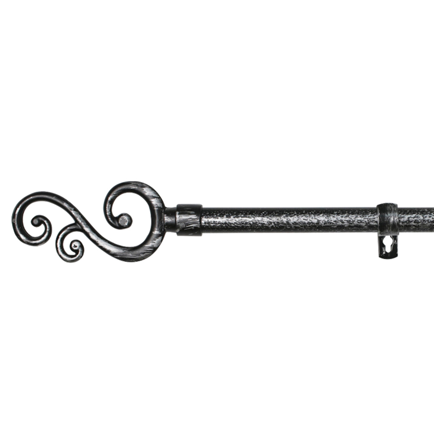 Barra de forja extensible y decorativa (negro+gris, 120-210cm forma s)