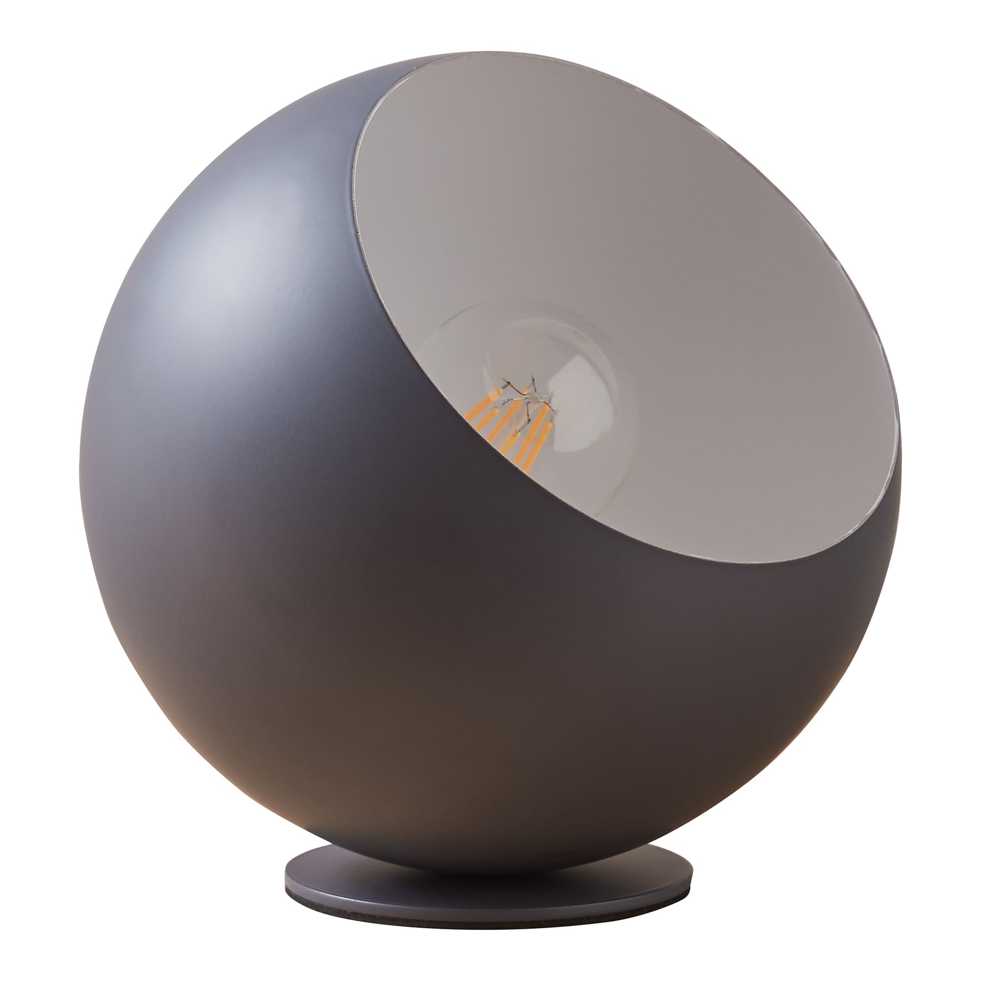 Lámpara de mesa lukkodso pantalla esférica 1xE27 metal 20xø20cm - gris