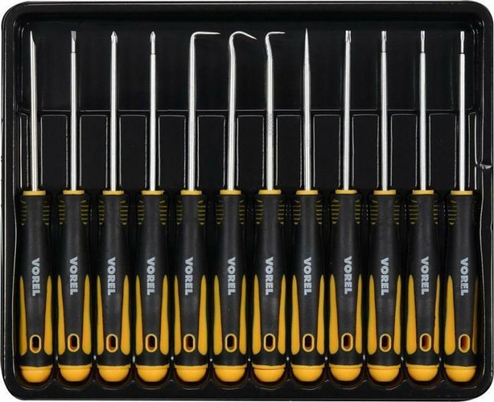 Juego de destornilladores y ganchos de precisión - vorel - 64555 - 12 pcs -