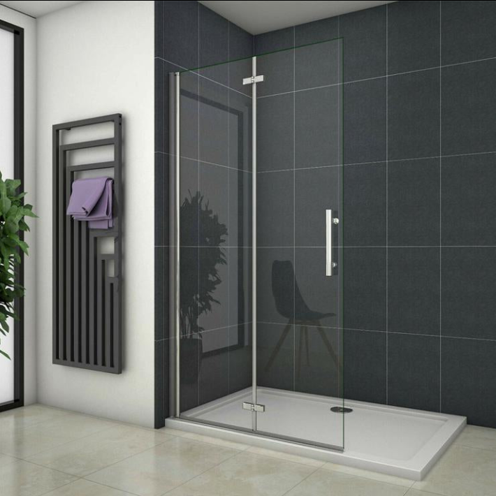 Walk in 2 hojas plegables cristal templado 6mm antical,(655-675)x1950mm