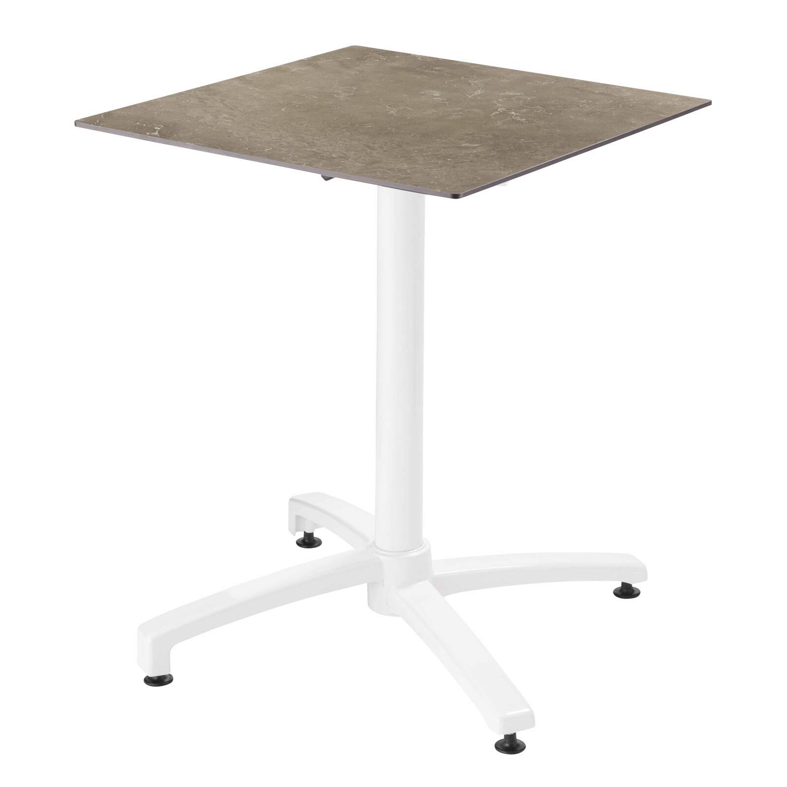 Mesa de jardín de 60 x 60 cm inclinable laminada en mártaupe beige