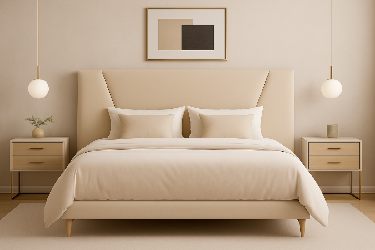 Cabeceros de cama 120 malaga tejido antimanchas beige 120*70 cm