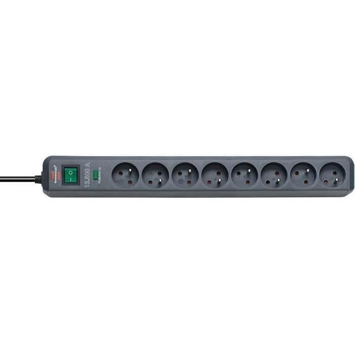 Regleta brennenstuhl eco-line antracita - 8 enchufes - con descargador de s