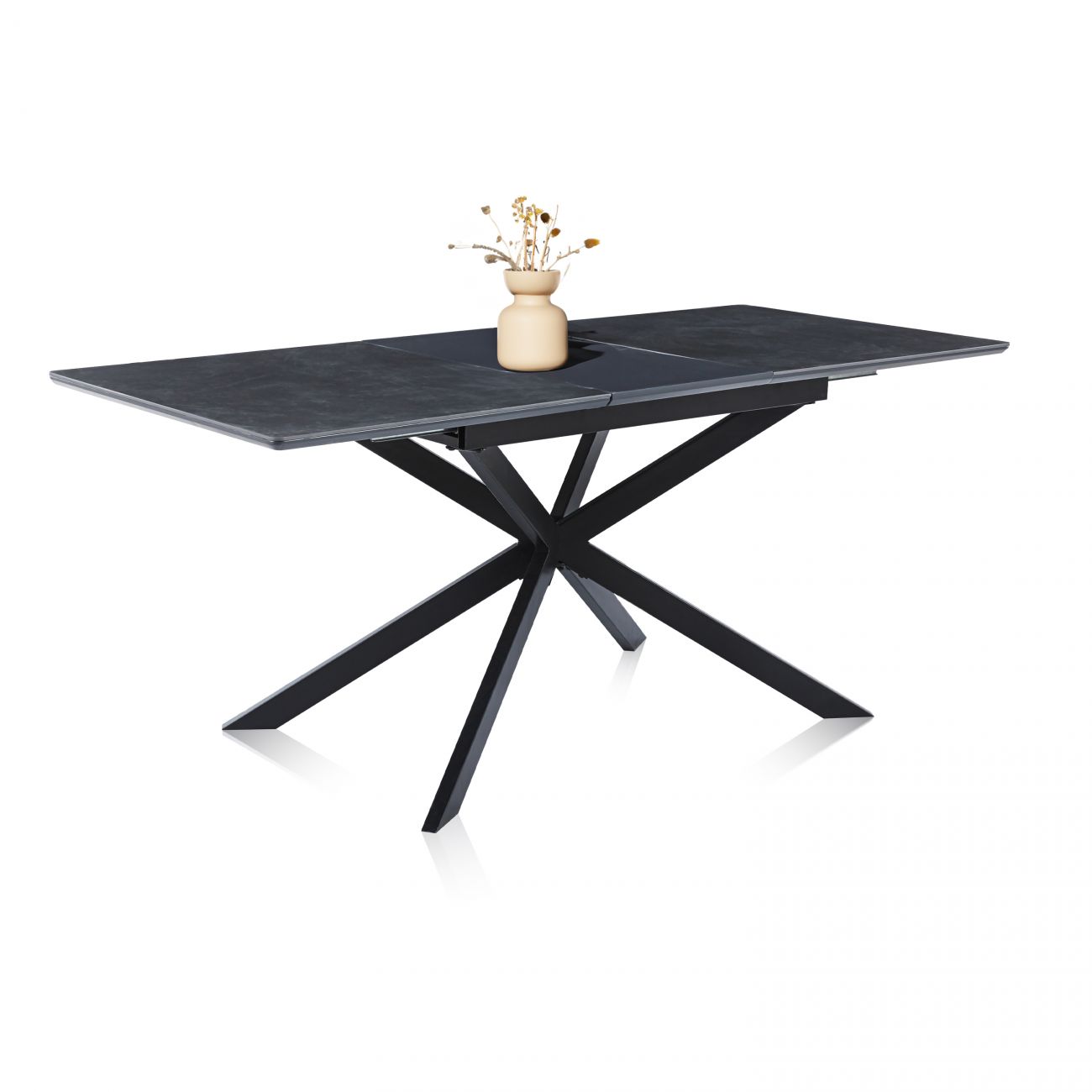 Mesa de comedor extensible 140-180x80 cm onix negro