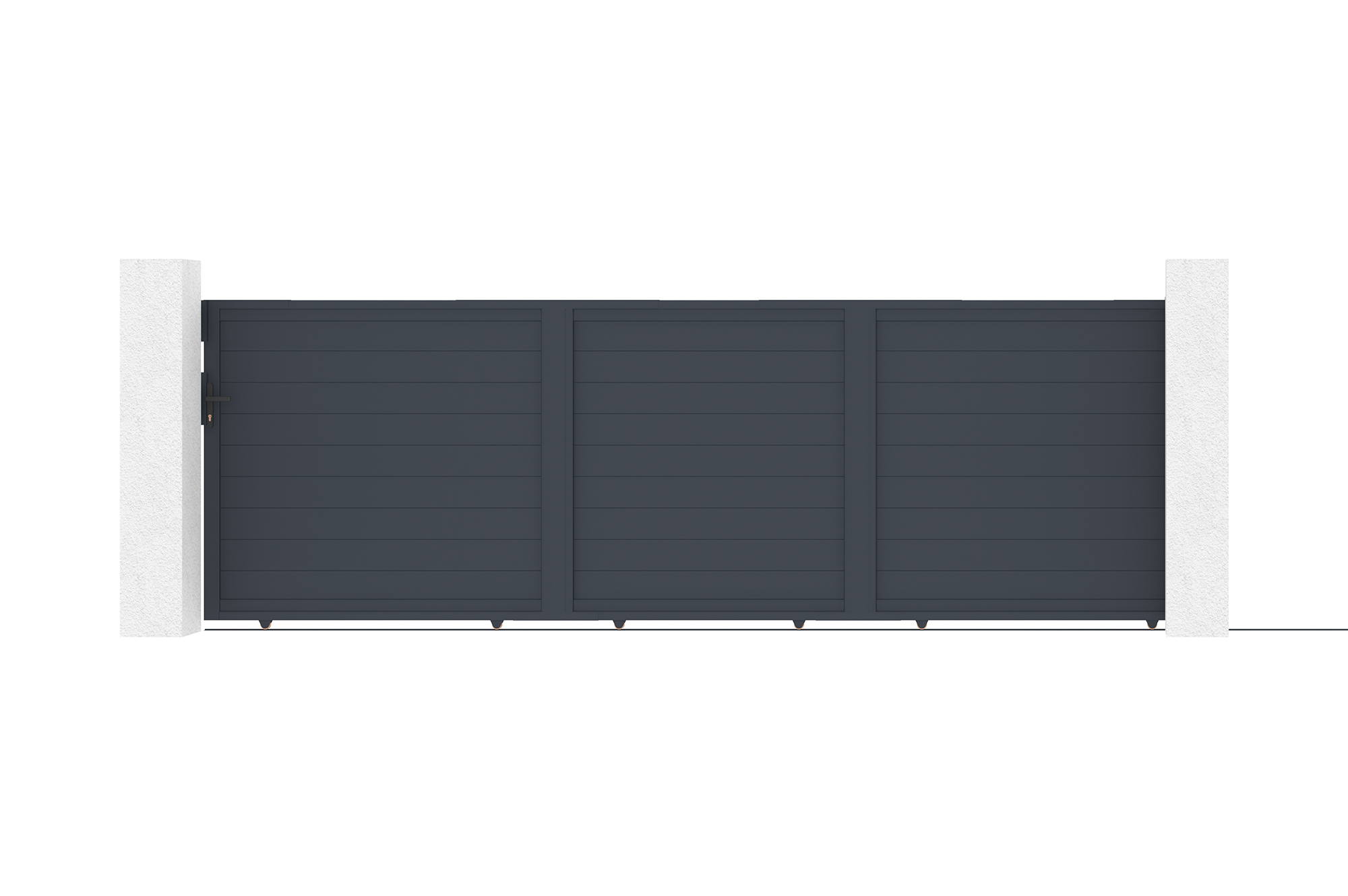 Puerta corredera de aluminio 5m eiger h.160cm gris
