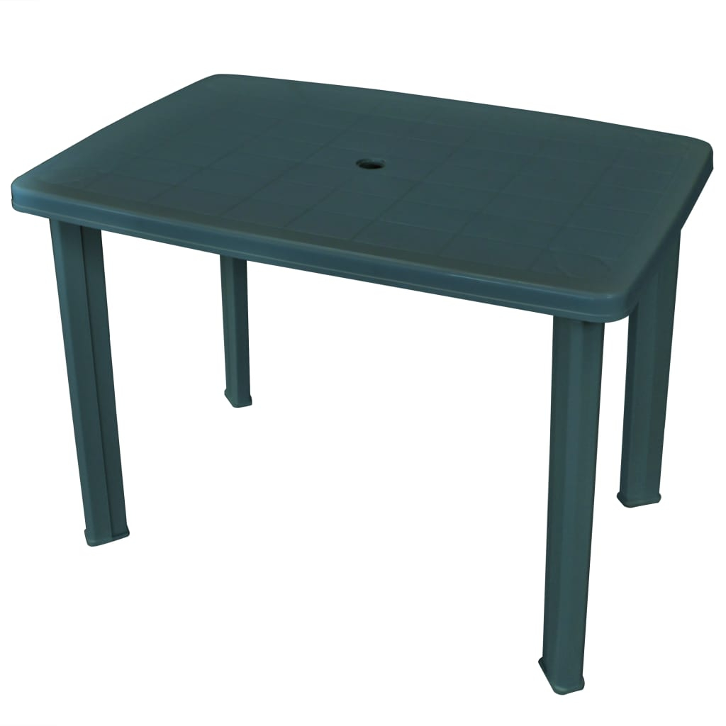 vidaXL mesa de jardín de plástico verde 101x68x72 cm