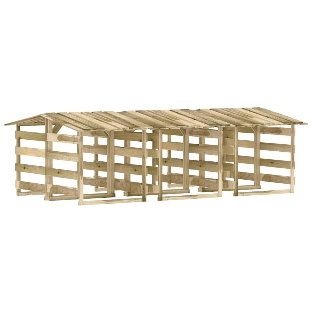vidaXL pérgolas con techo 6 uds madera pino impregnada 100x90x100 cm