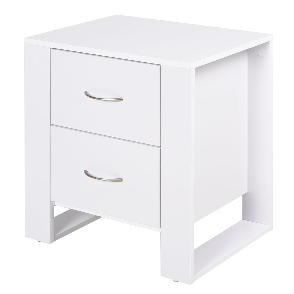 Mesita de noche 48x39x54 cm color blanco Homcom
